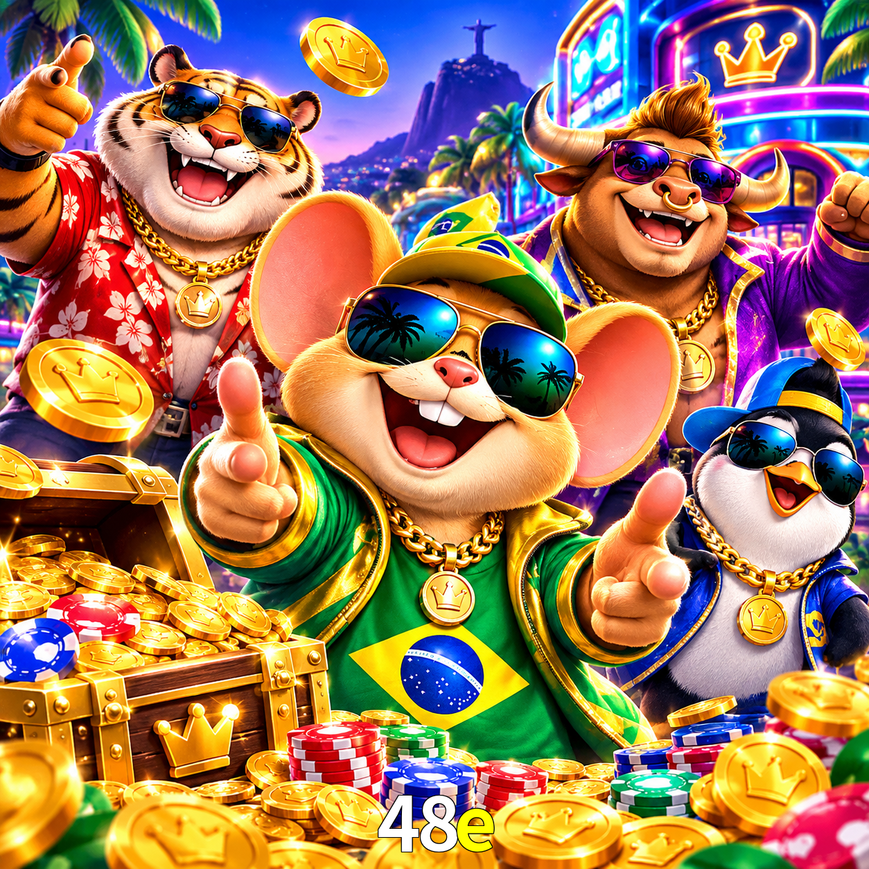 Imagem promocional da 48e mostrando a plataforma e suas vantagens